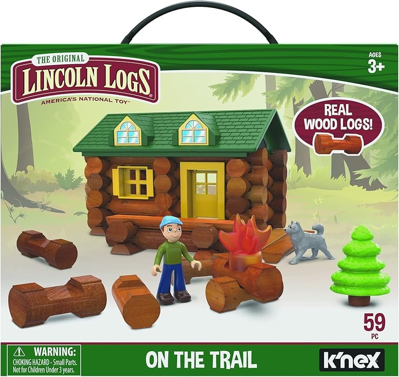 LINCOLN LOGS Building Set 59 Pieces Real